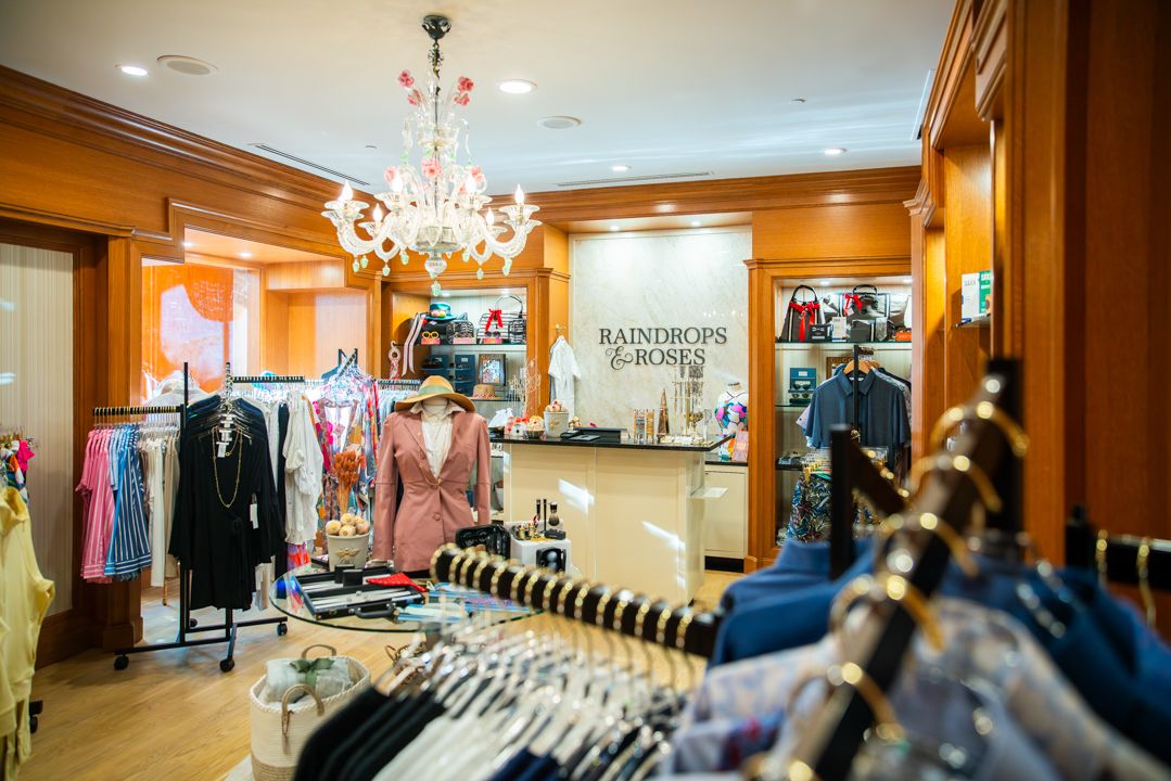 Retail store with clothing