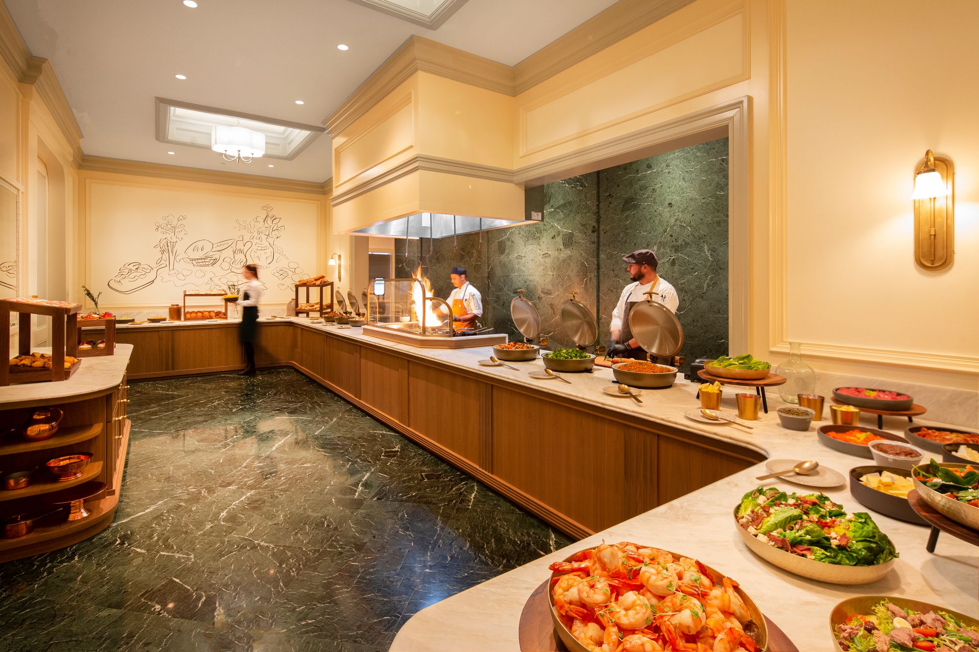 The brunch buffet at Laurel offers a wide variety of foods.