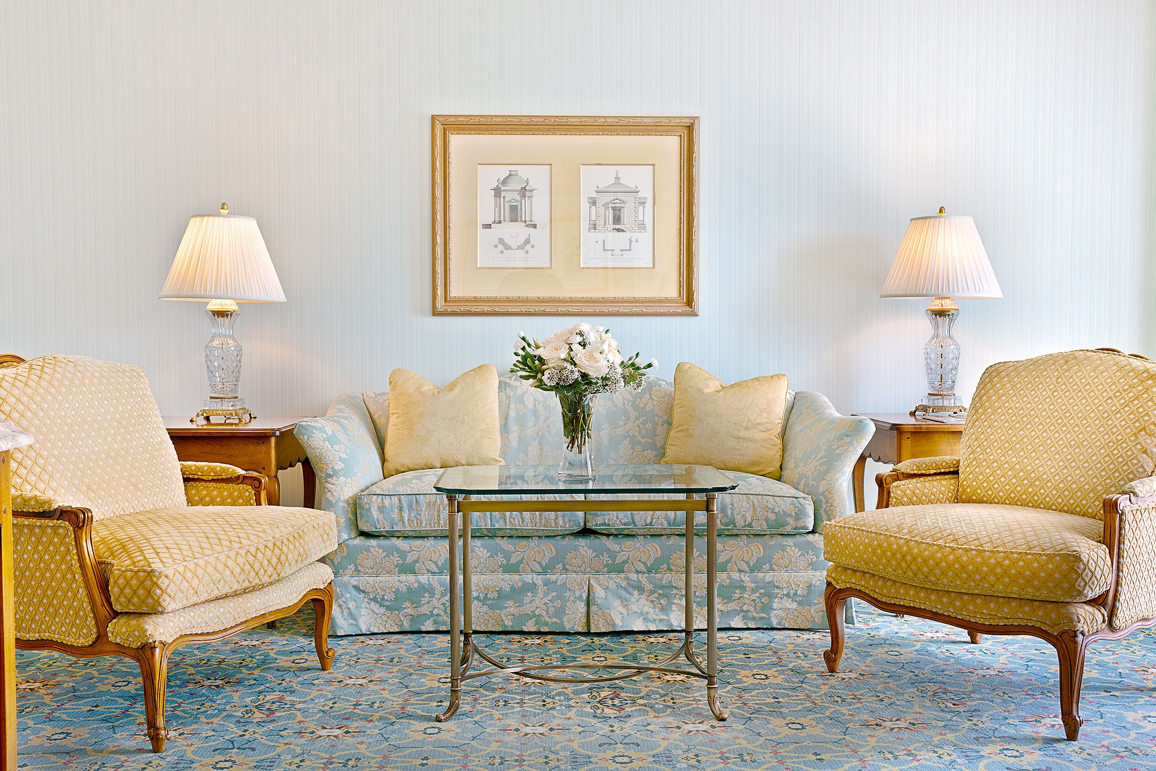 Sitting area in Grand America spacious hotel room