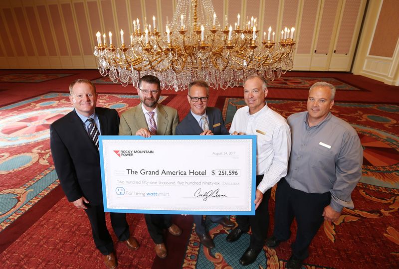 Rocky Mountain Power wattsmart project team in The Grand Ballroom at The Grand America Hotel at The Grand America Hotel in Salt Lake City..