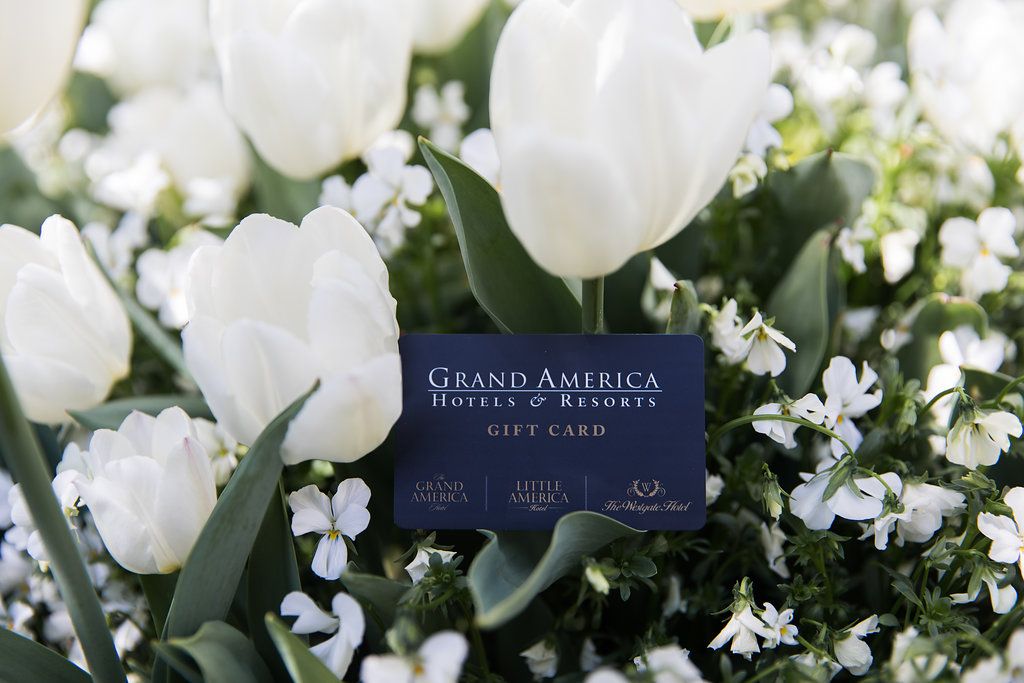 Gift card in a bouquet of flowers