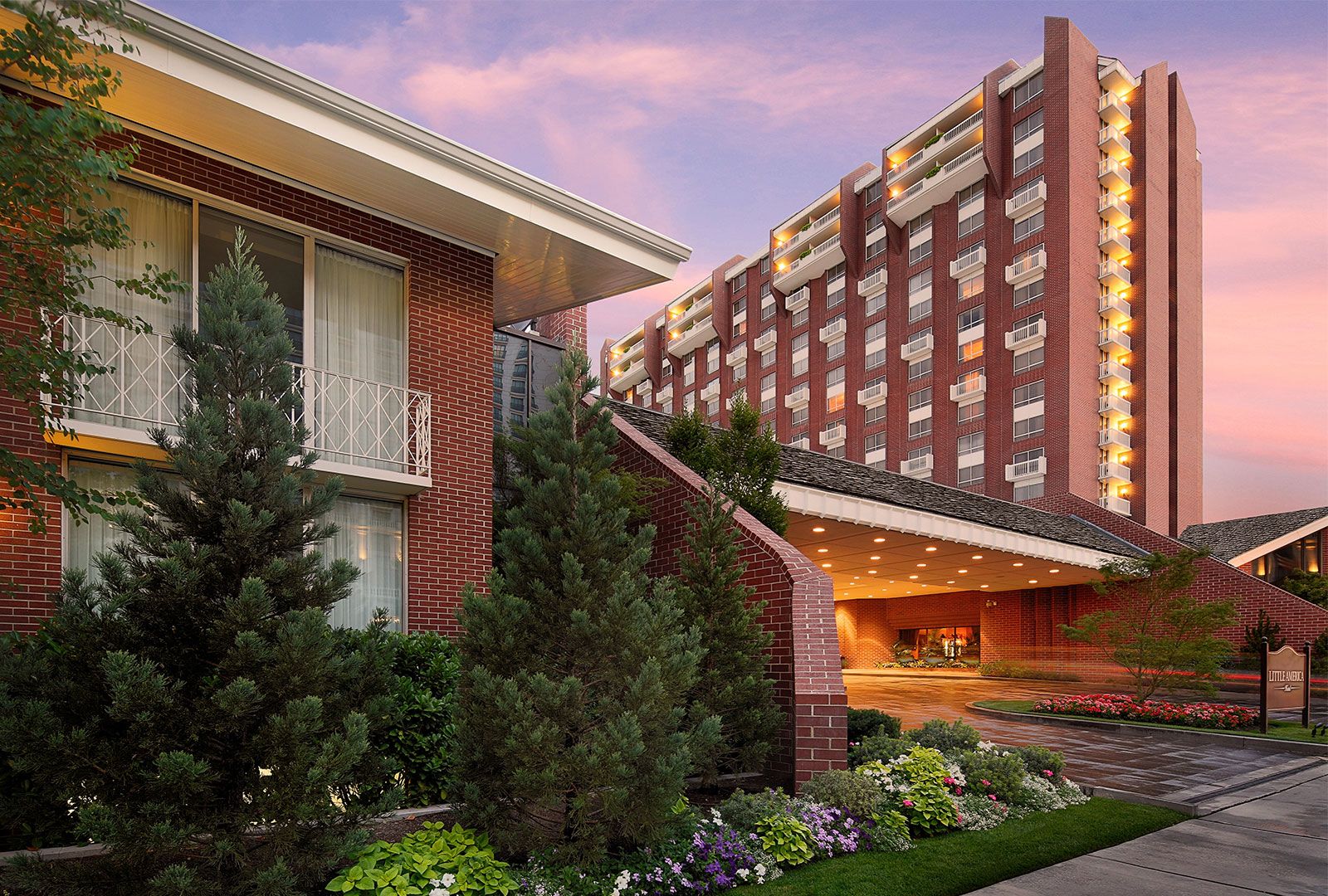 The exterior of the Little America Hotel in Salt Lake City