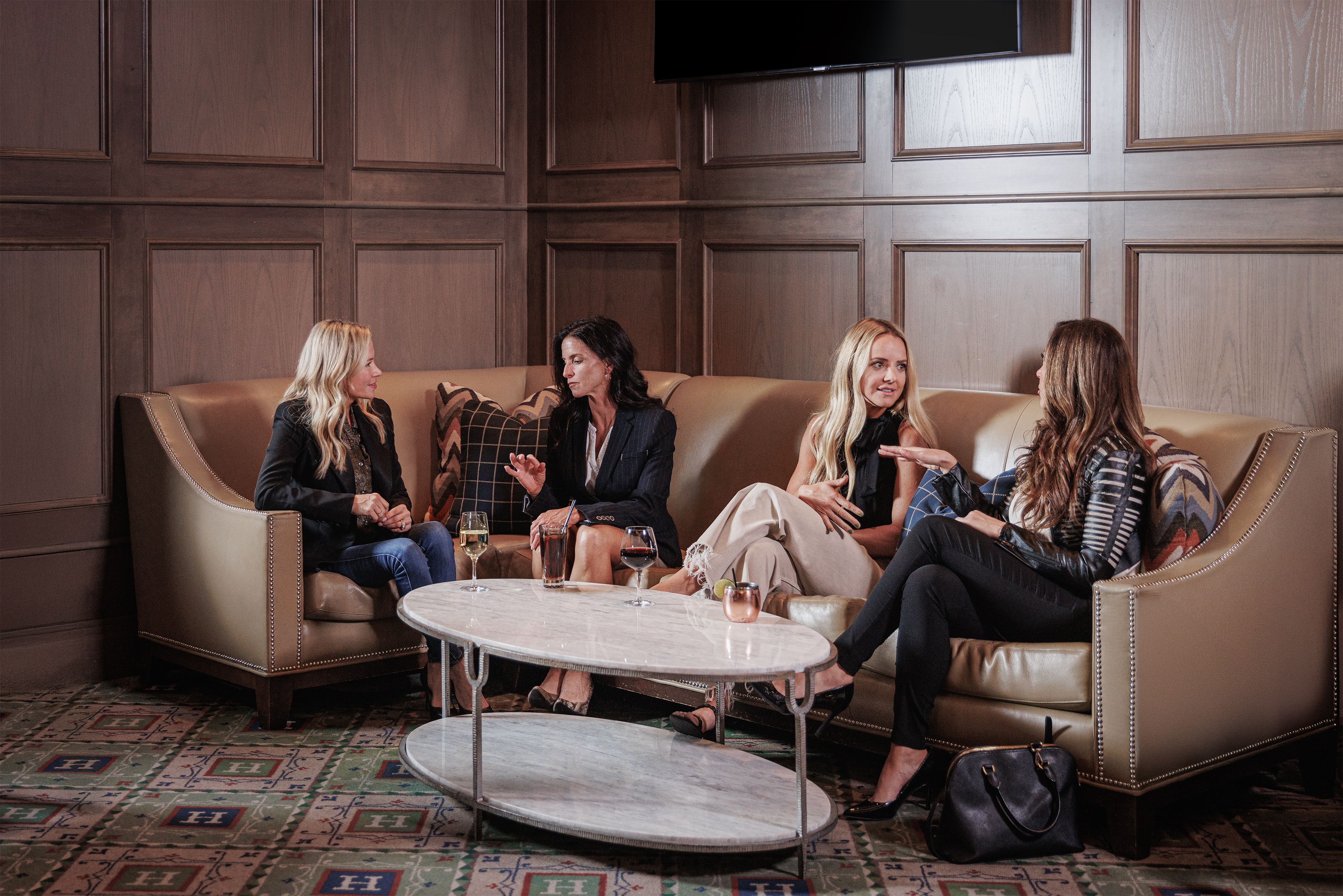 Small group of women enjoying cocktails